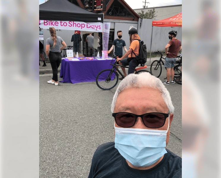 David Eng volunteers for Vancouver cycling events