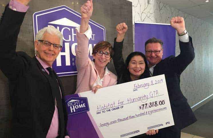 Right At Home donates $77,318 Habitat for Humanity GTA