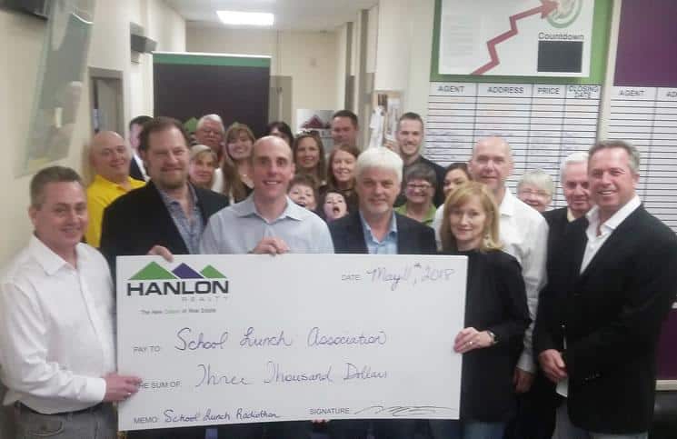 Hanlon Realty agents raise $3,000 for school lunches in three hours