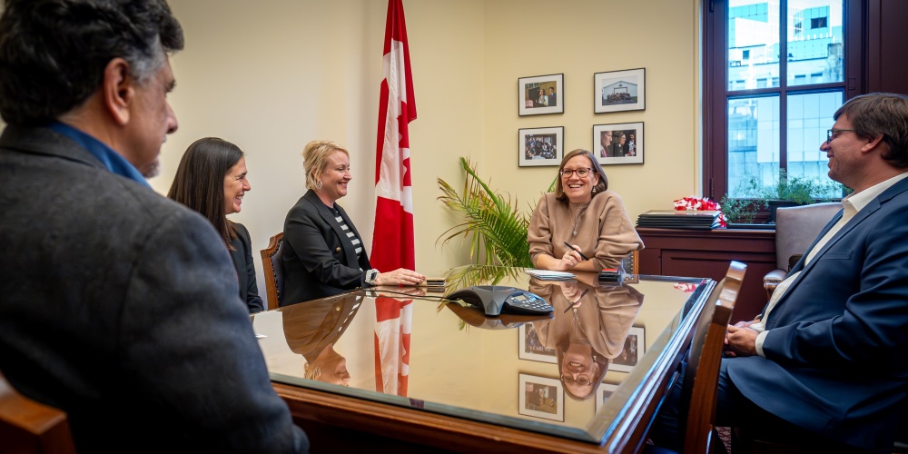 Members of the REALTORS® Association of Hamilton-Burlington meet with The Honourable Karina Gould, Member of Parliament of Burlington, during CREA PAC Days 2023.