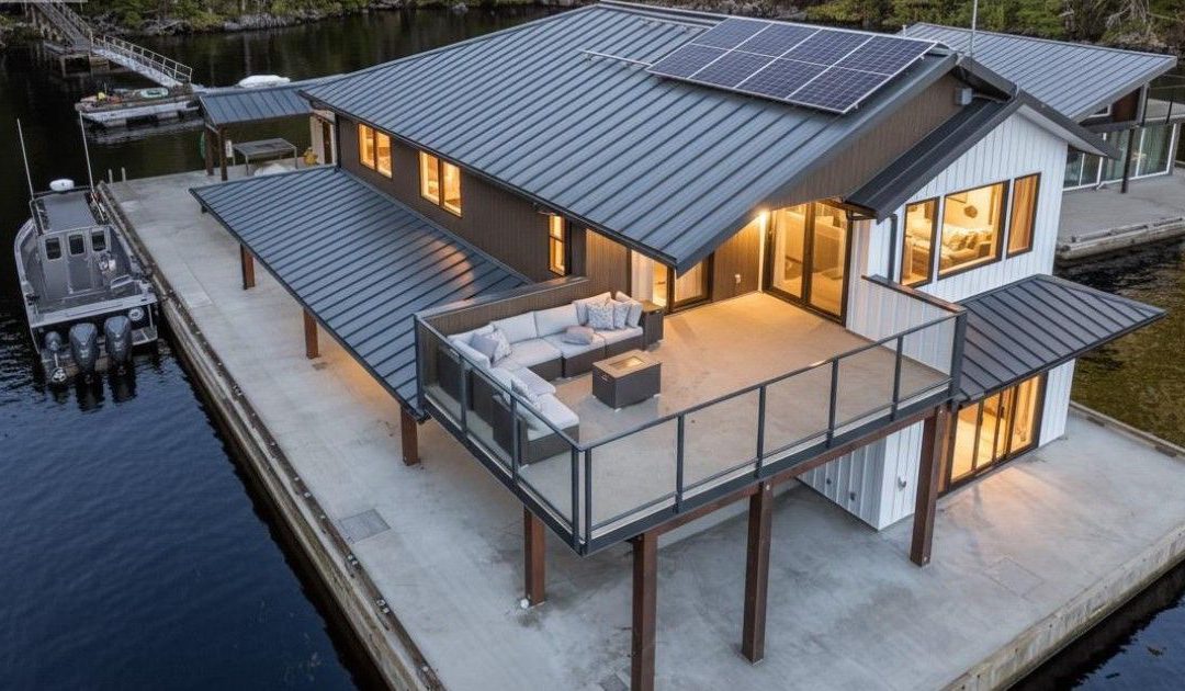 At the edge of Nootka Sound, B.C., a remote $1.6M home floats on the water